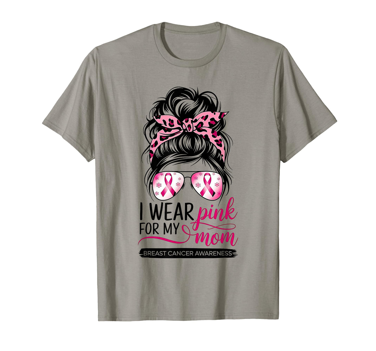I Wear Pink For My Mom Breast Cancer Awareness Girls Support T-Shirt