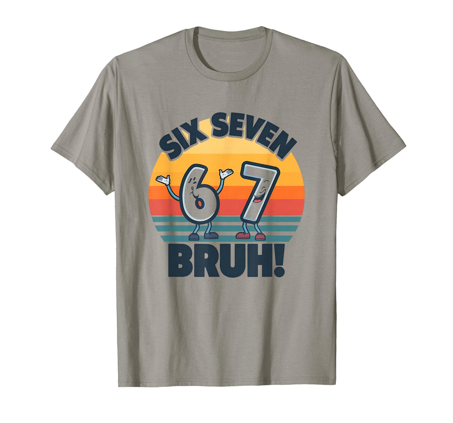 67 Meme 6 and 7 Numbers Shirt Six Seven Bruh Funny Boys Kids T-Shirt