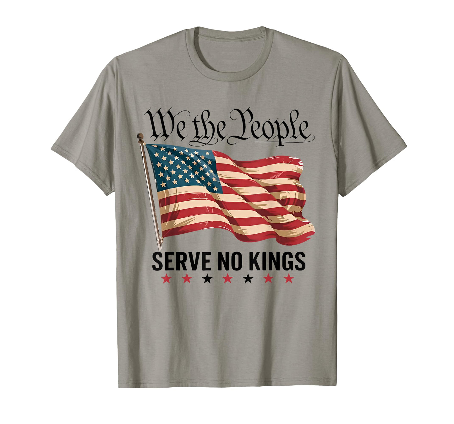 We The People, No Kings American Flag T-Shirt