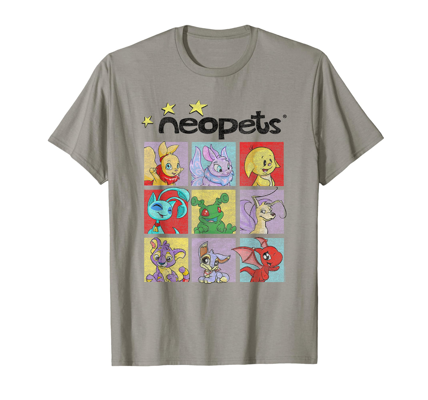 Neopets Pop Art Colorful Character Grid Retro Virtual Pets T-Shirt