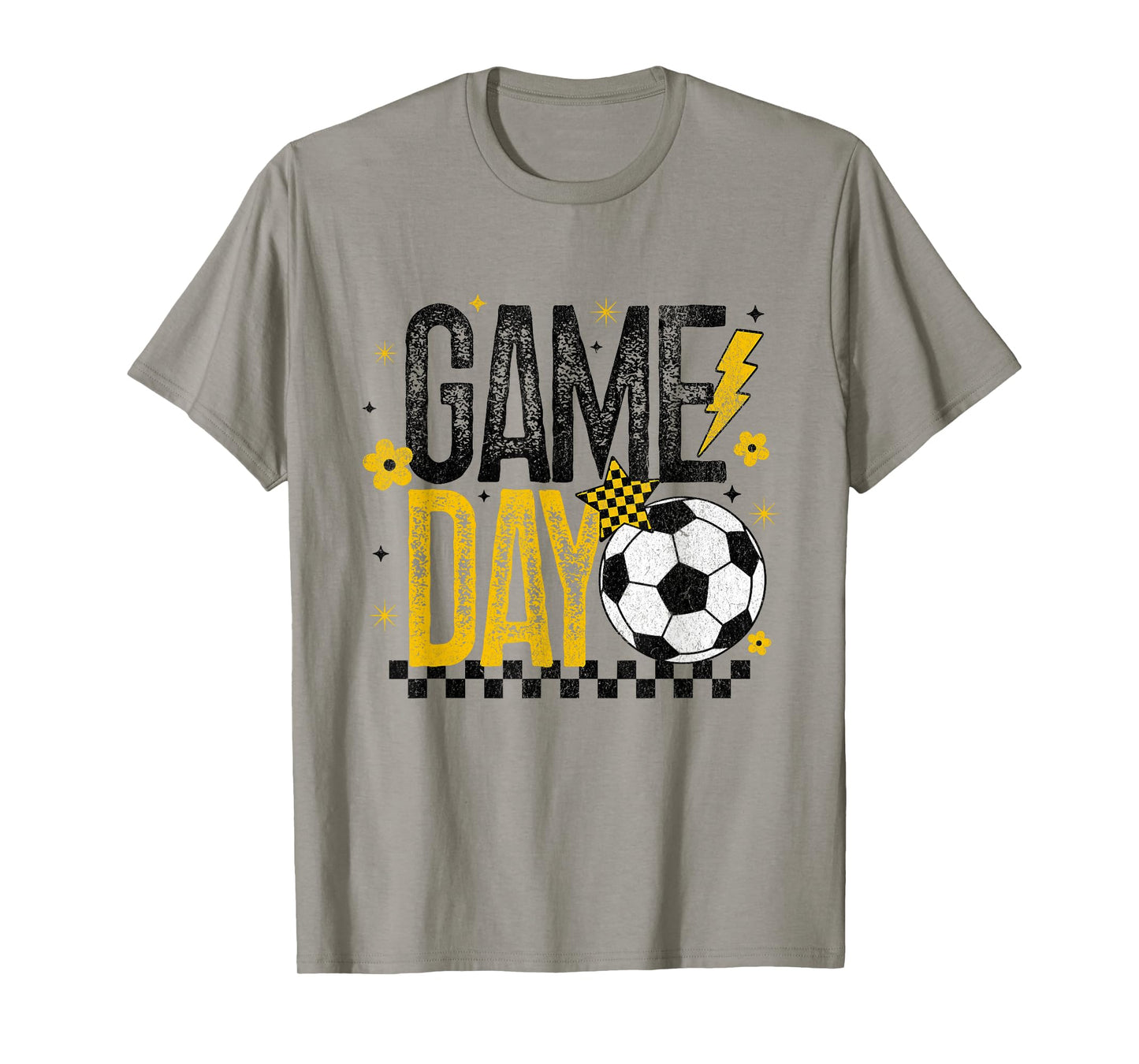 Game Day Retro Soccer Season Black & Yellow Gold T-Shirt