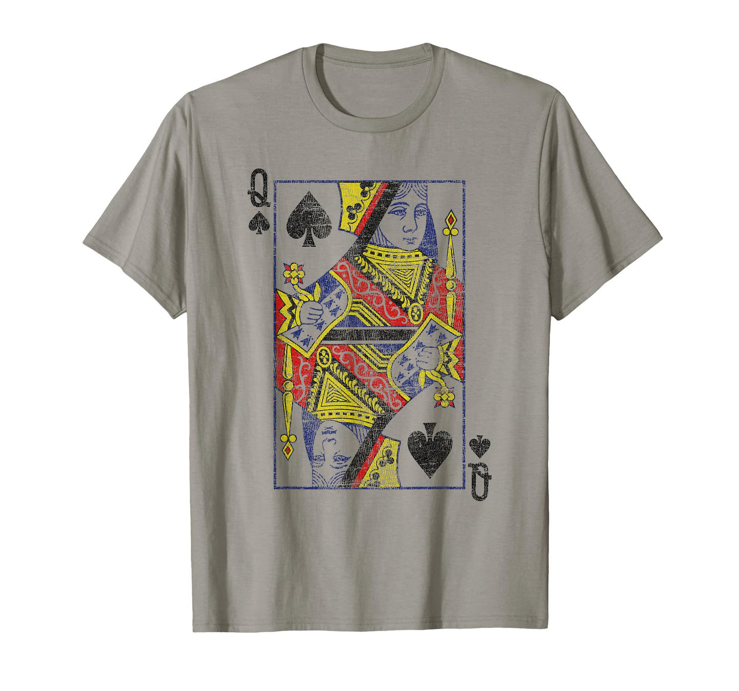 Lady of Spades Playing Cards Costume Poker Distressed T-Shirt