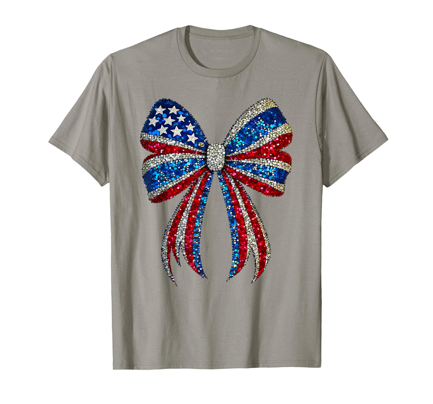 4th of July Coquette American Flag Bow Girls Patriotic Women T-Shirt