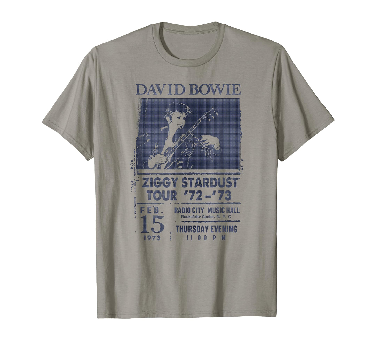 David Bowie Grey Radio City T-Shirt - Classic Fit Crew Neck Cotton Tee for Adults