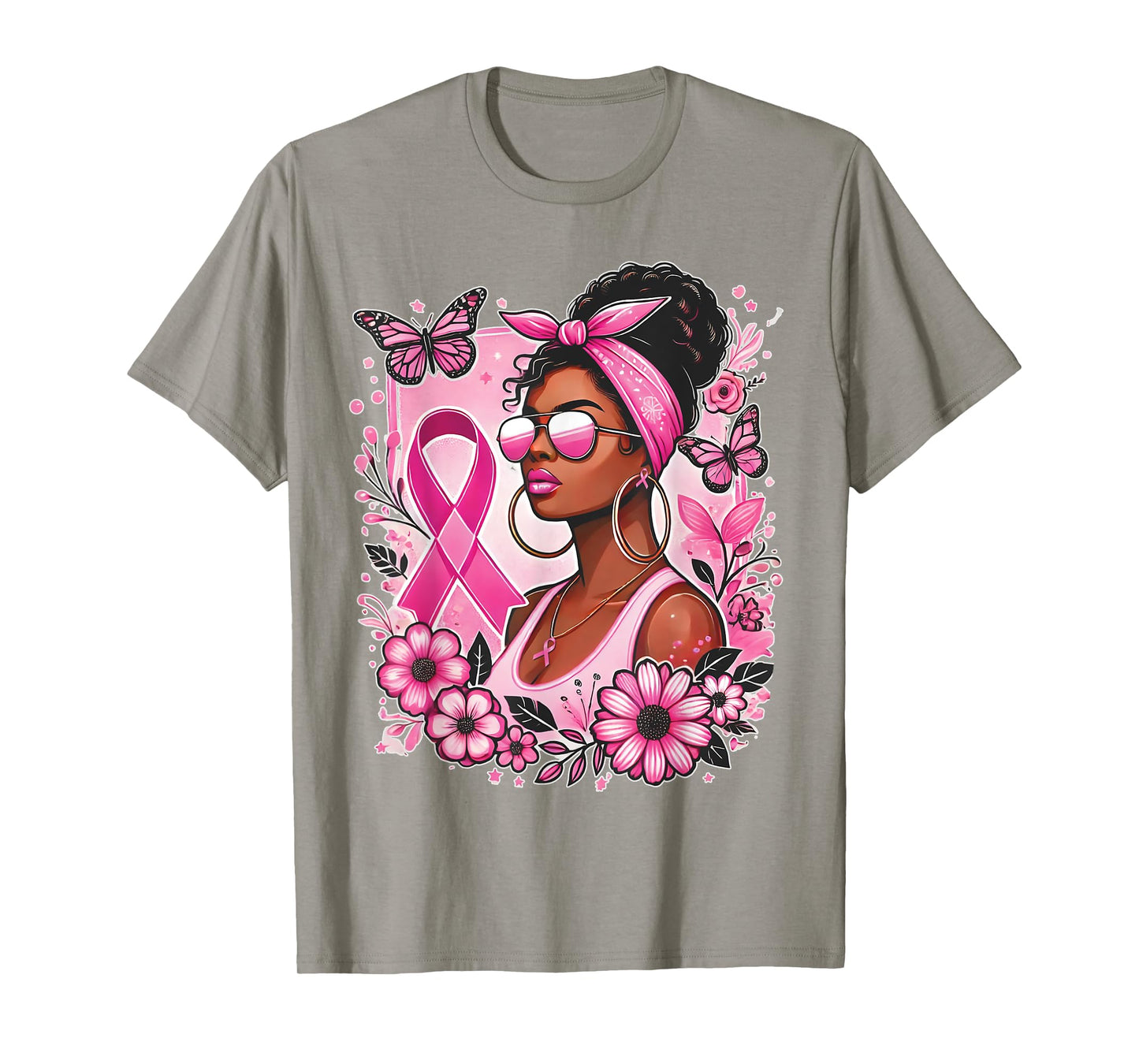 Breast cancer awareness Wear Pink African American support T-Shirt