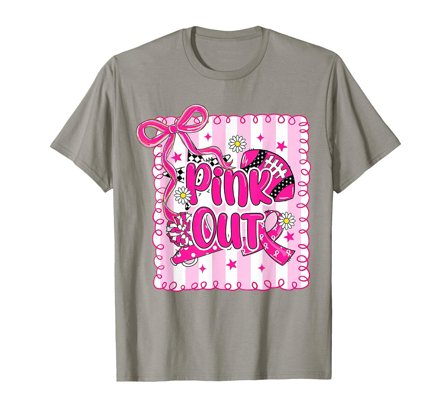 Football Pink Out Team Breast Cancer Awareness Month T-Shirt
