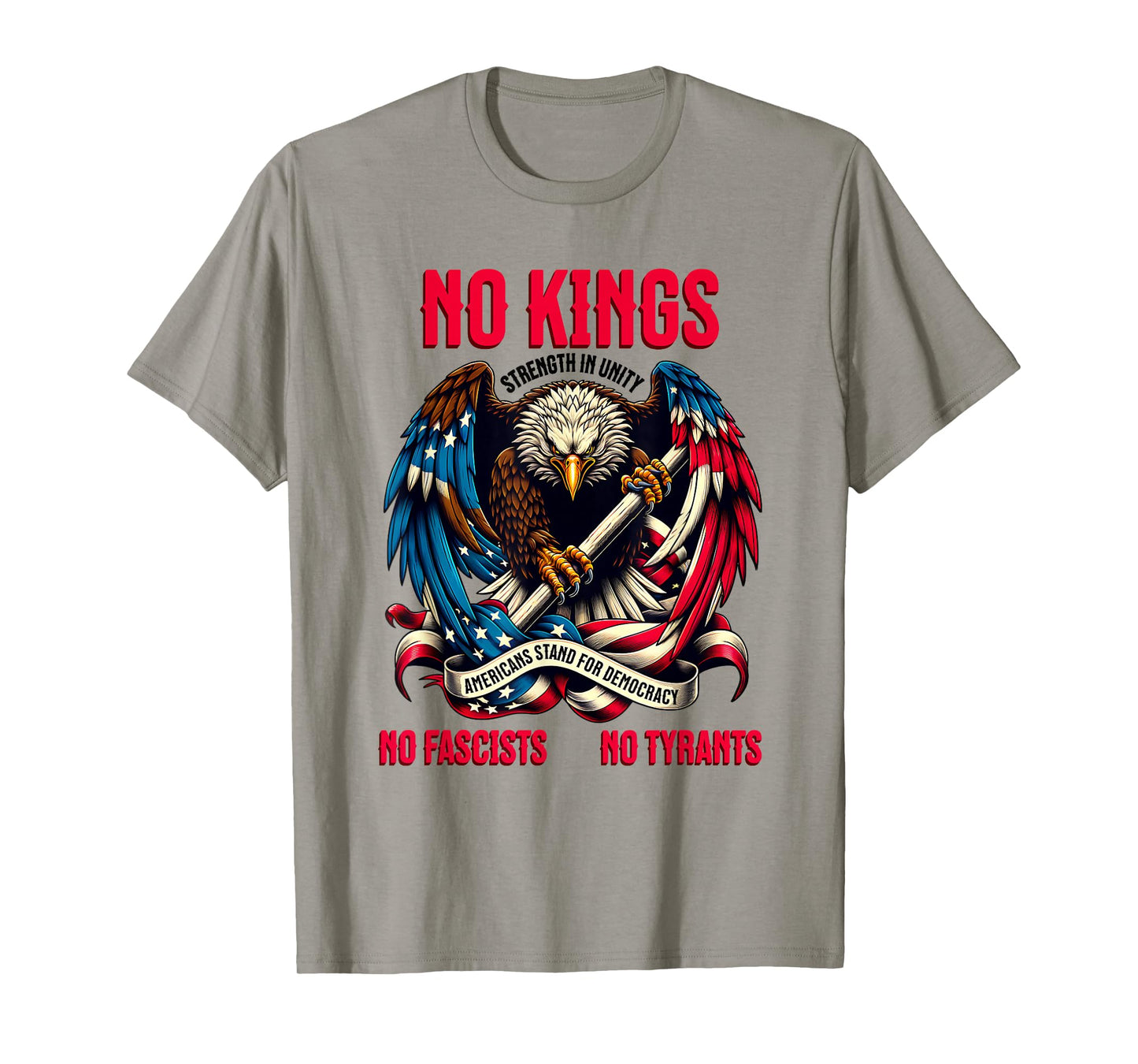 No Kings in America Stand Pro Democracy Protest Tyranny USA T-Shirt