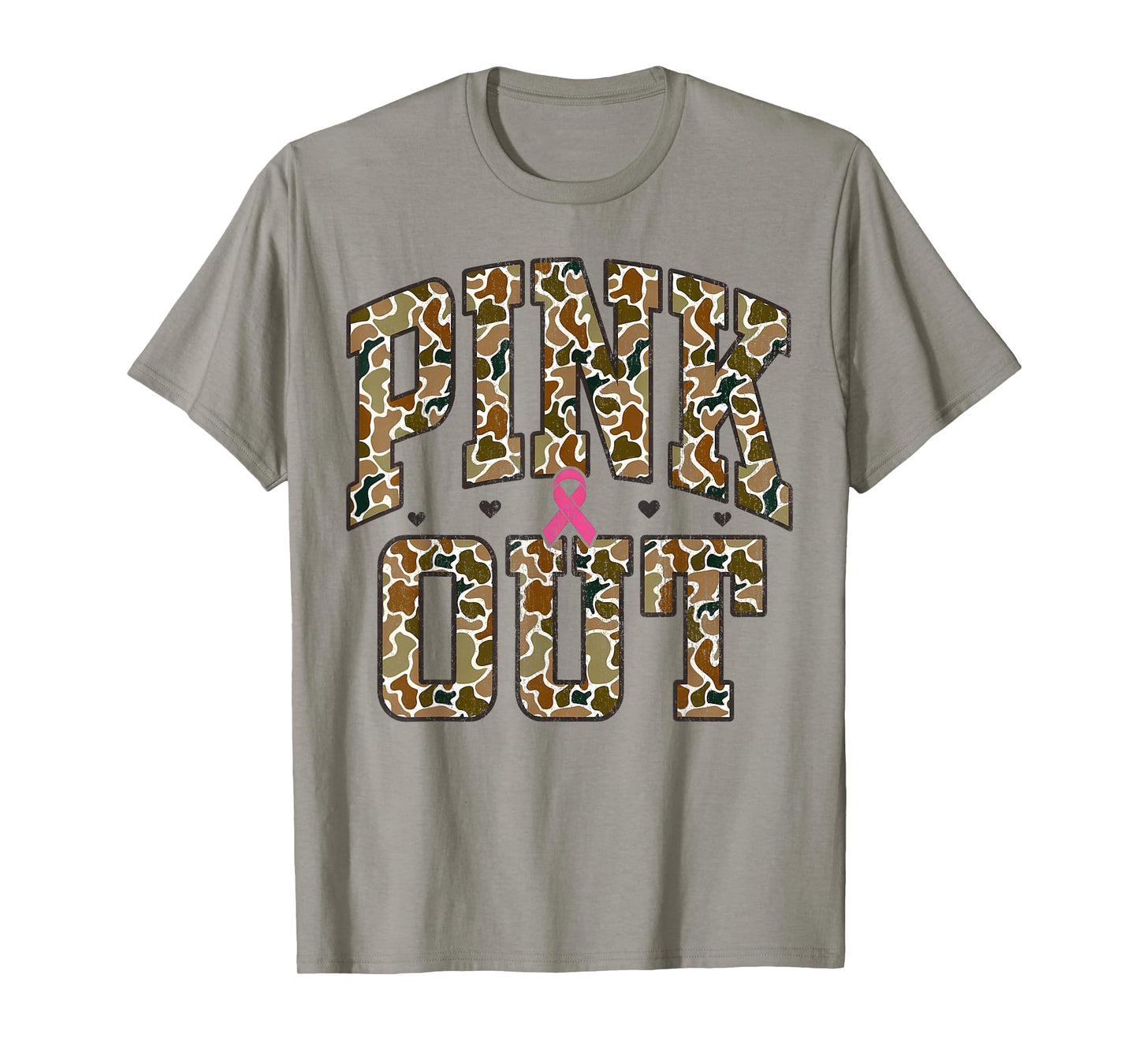 Old School Camouflage Pink Out Breast Cancer Awareness T-Shirt