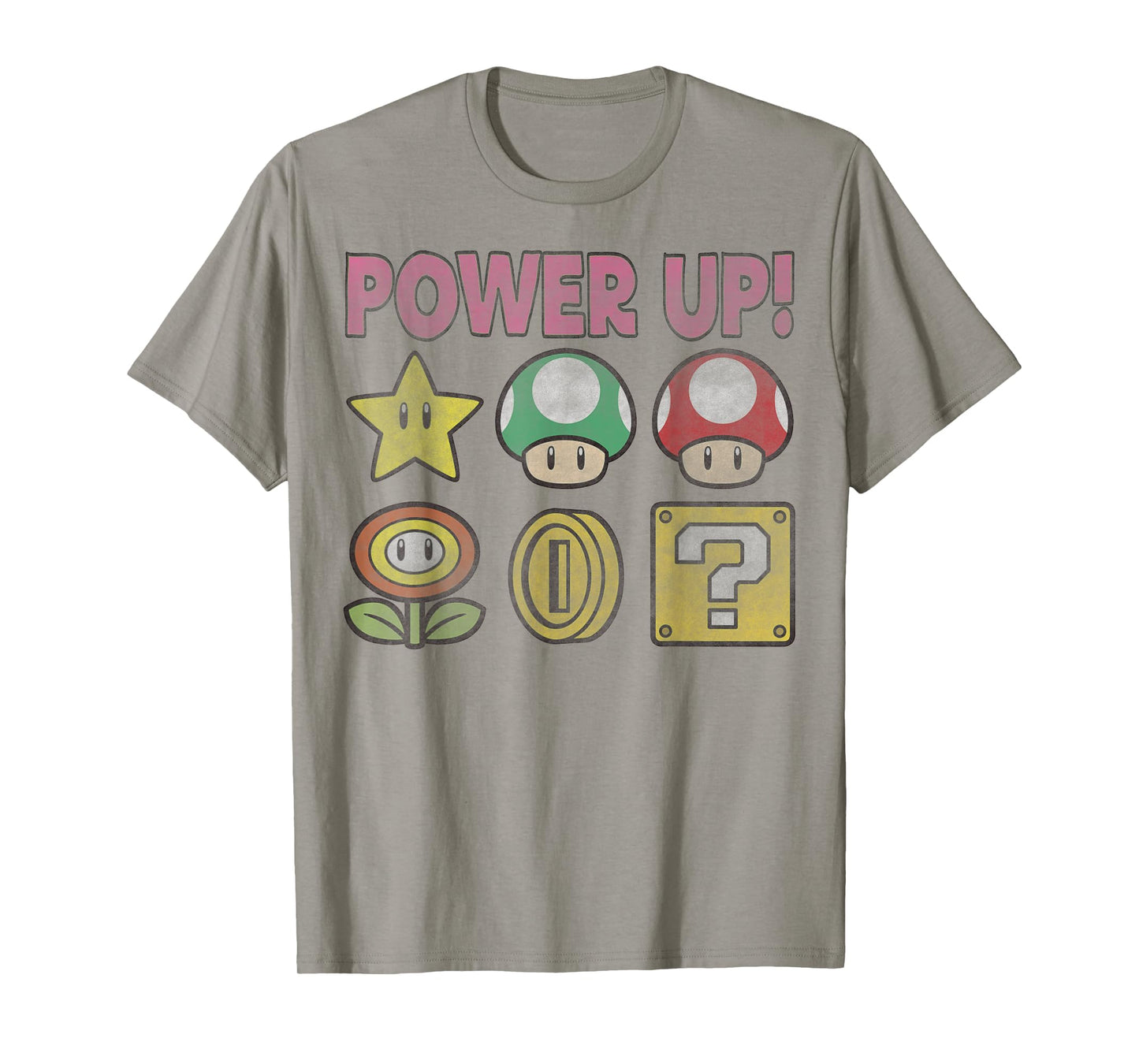Nintendo Super Mario Power-Up Icons Vintage Graphic T-Shirt T-Shirt