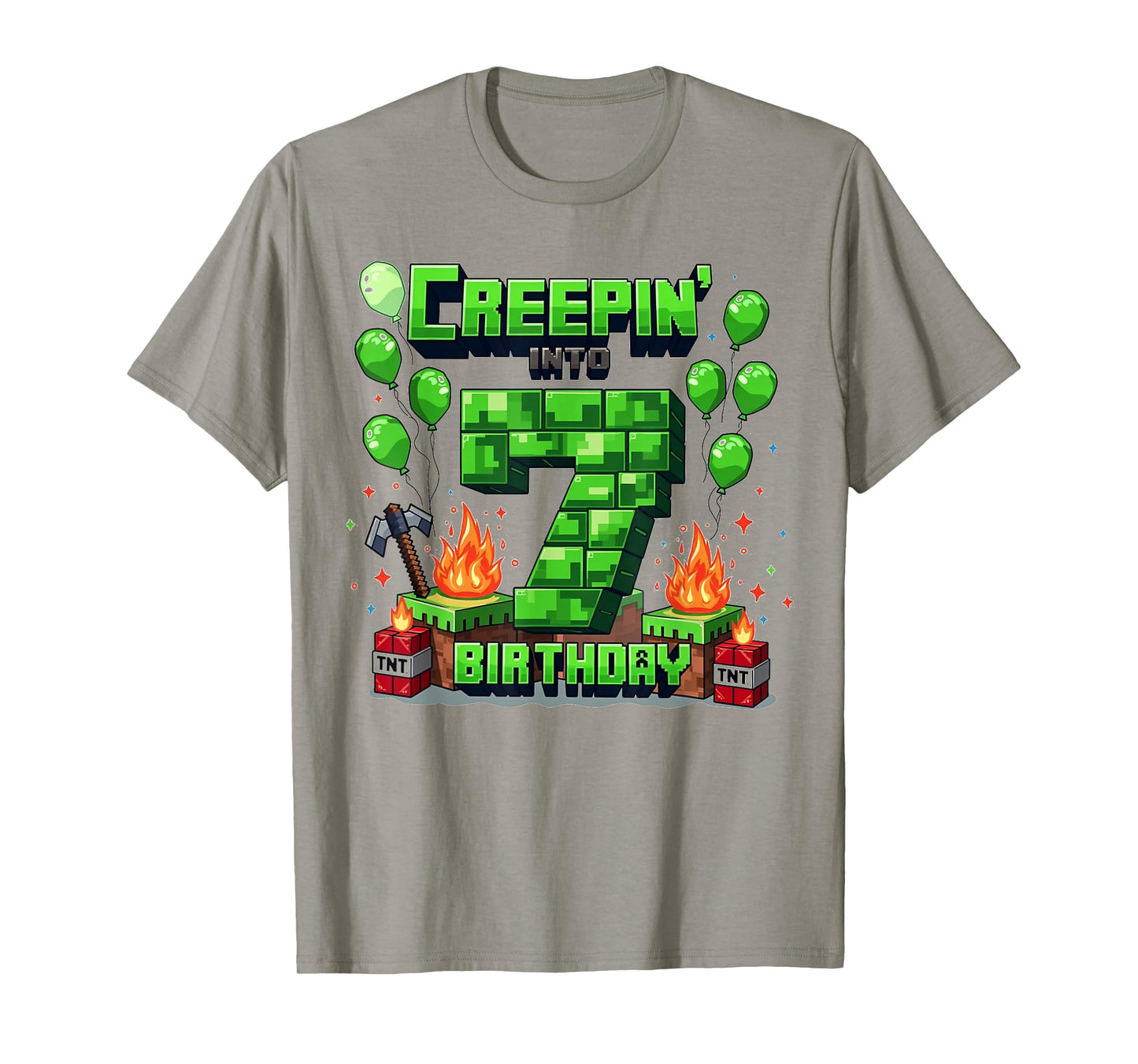It's My 7th Birthday Boy Gamer Creepinβ Into 7 Gamer Pixel T-Shirt