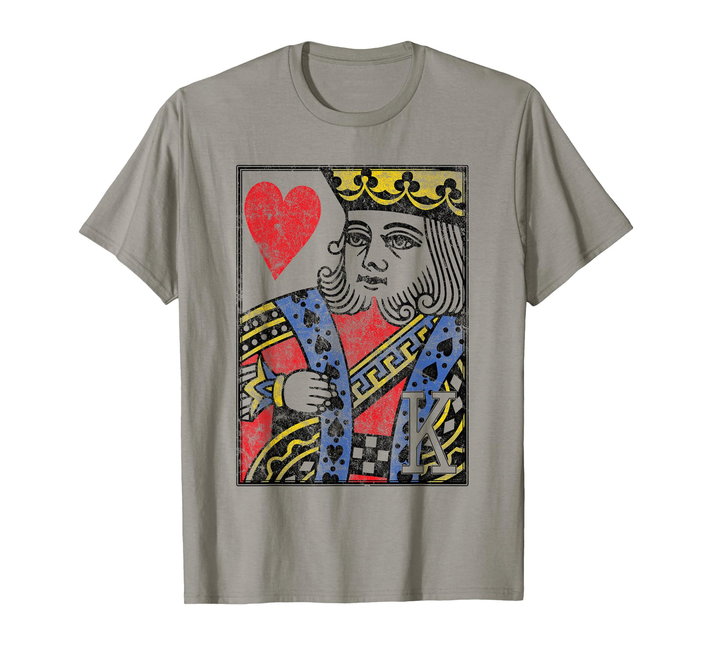 King of Hearts Vintage Look Distressed Playing Card T-Shirt
