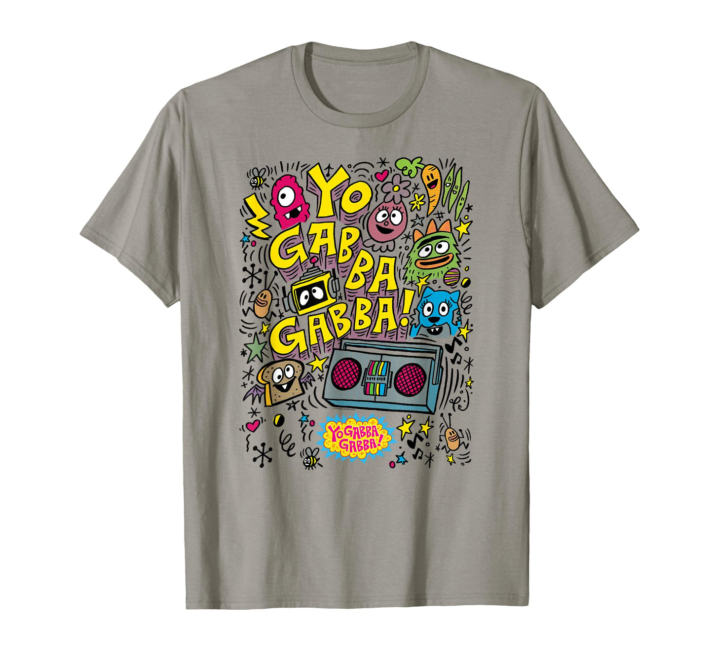 Yo Gabba Gabba! Boombox and Characters Sketch TV Show T-Shirt