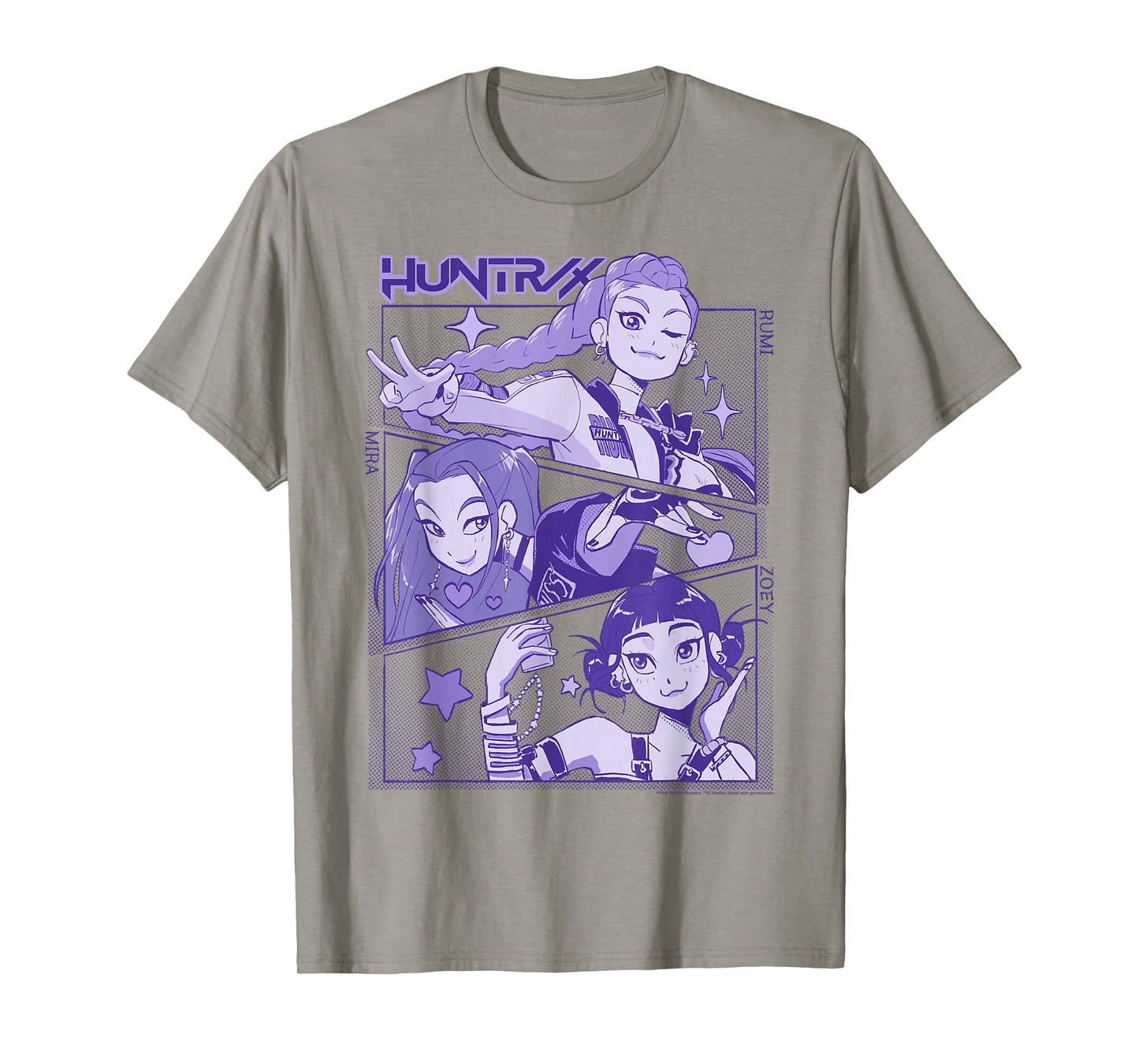 Kpop Demon Hunters Halloween Huntrix Cute Manhwa Panels T-Shirt