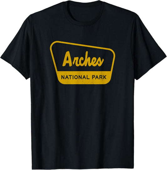 Arches National Park Vintage Inspired Sign Graphic T-Shirt - T-Shirt | Black
