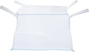 DURASACK Concrete Washout White Bag 130-Gallon Open Top Flat Bottom Woven Polypropylene Construction Demo Contractor Bag with Plastic Liner