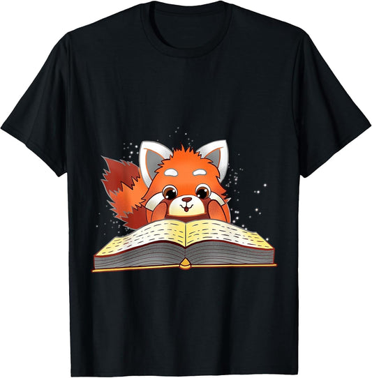 Cute Red Panda Reading a Book Lover Bookworm Love