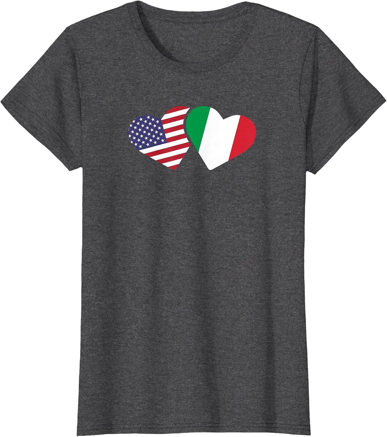 Italy USA Flag T Shirt Heart Italian American Love