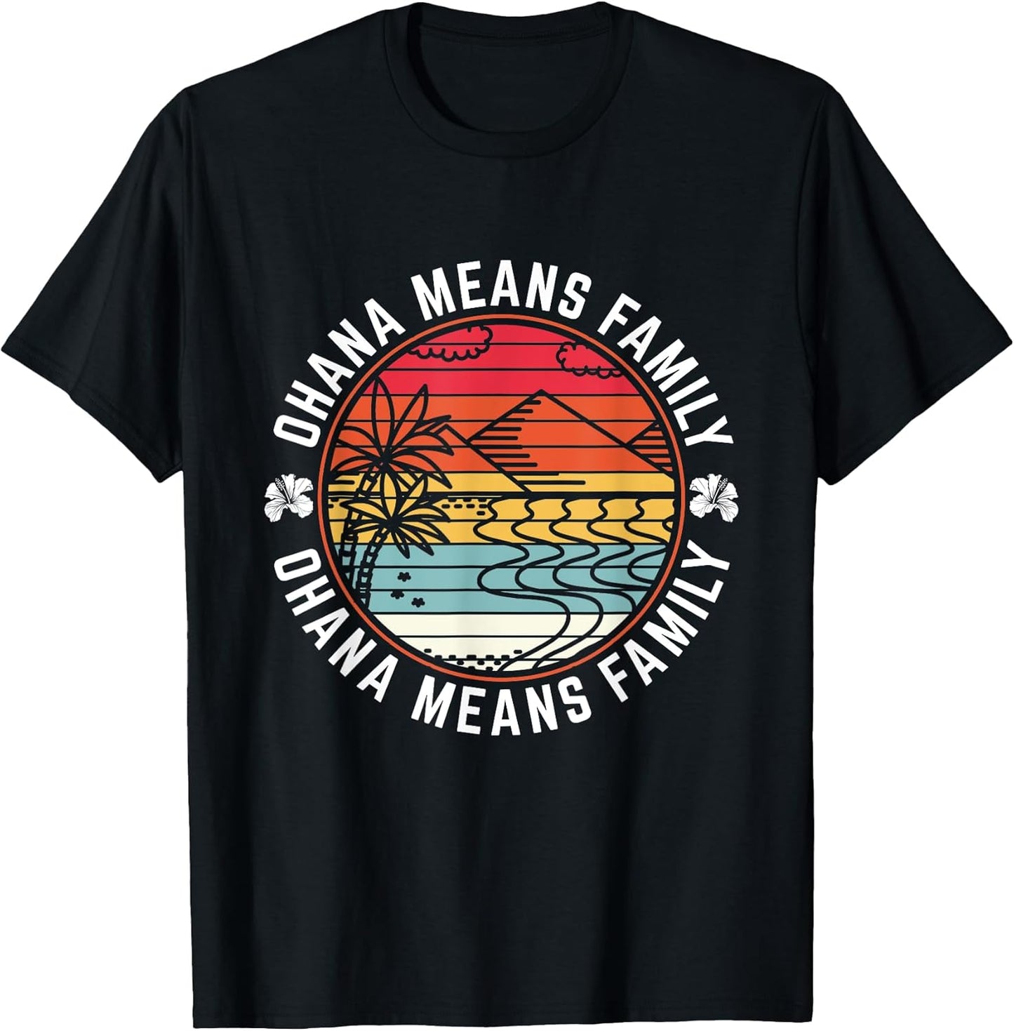 Ohana Means Family 70s Retro Hawaii Tropical Beach Vacation