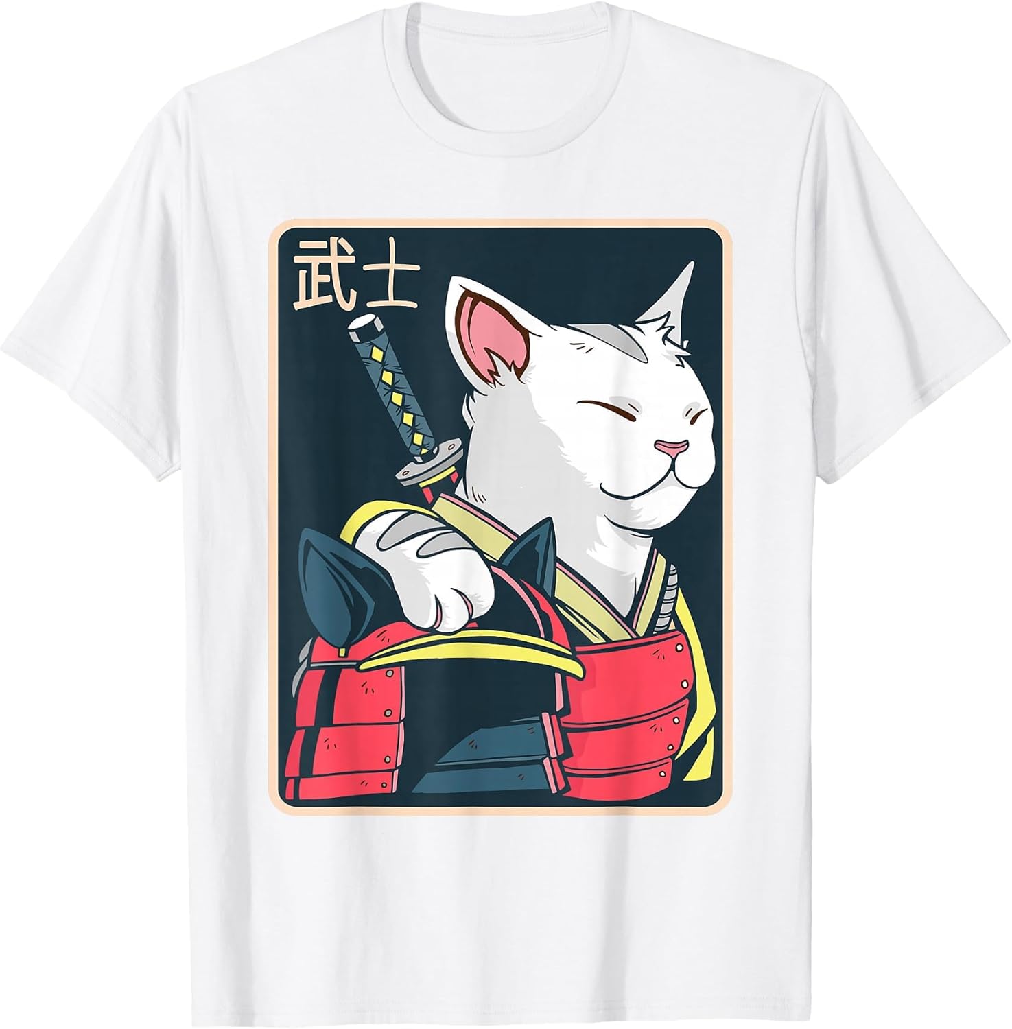 Catzilla - Japanese Cat Art - Katana Sword - Anime Ninja Cat