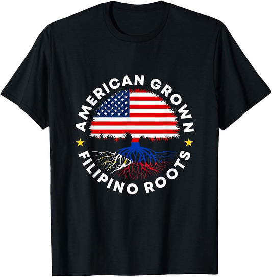 American Grown Filipino Roots Philippine US Flag Tree Pinoy