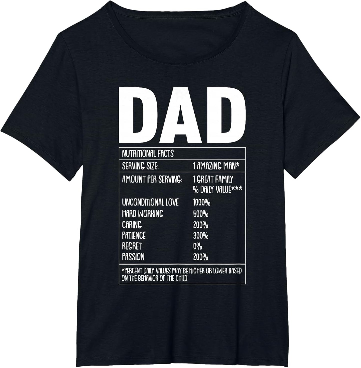Dad Nutrition Facts Fathers Day Funny Sarcastic Papa Dada