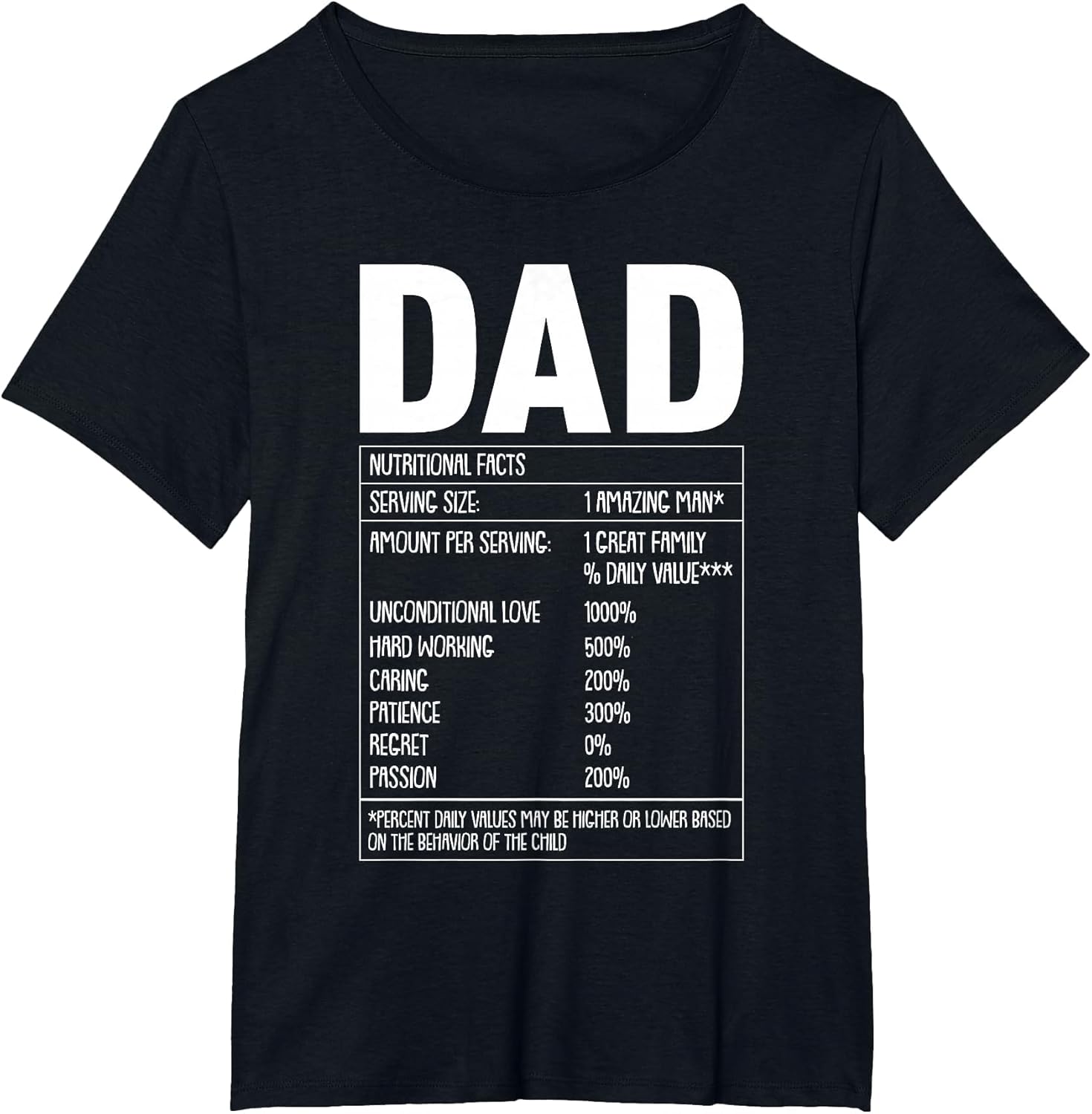 Dad Nutrition Facts Fathers Day Funny Sarcastic Papa Dada