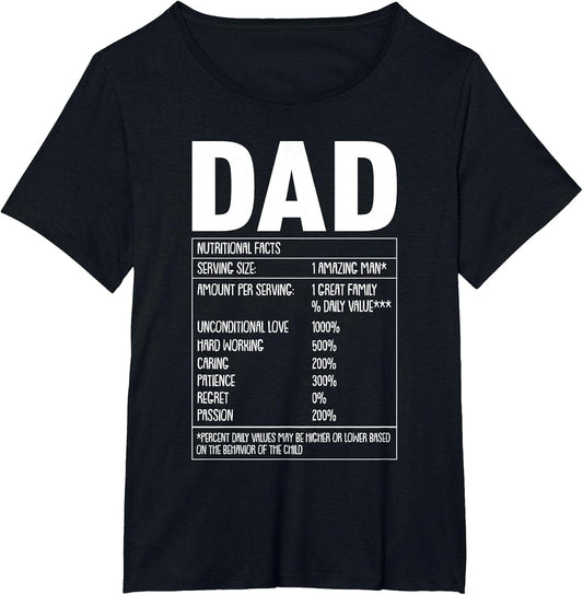 Dad Nutrition Facts Fathers Day Funny Sarcastic Papa Dada