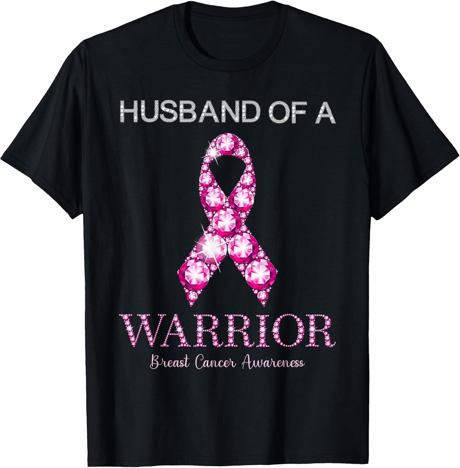 Husband of A Warrior Breast Cancer Awareness Pink Ribbon