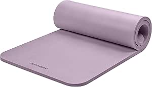 Retrospec Solana Yoga Mat 1" Thick w/Nylon Strap & Women - Non Slip Exercise Mat for Home Yoga, Pilates, Stretching, Floor & Fitness Workouts