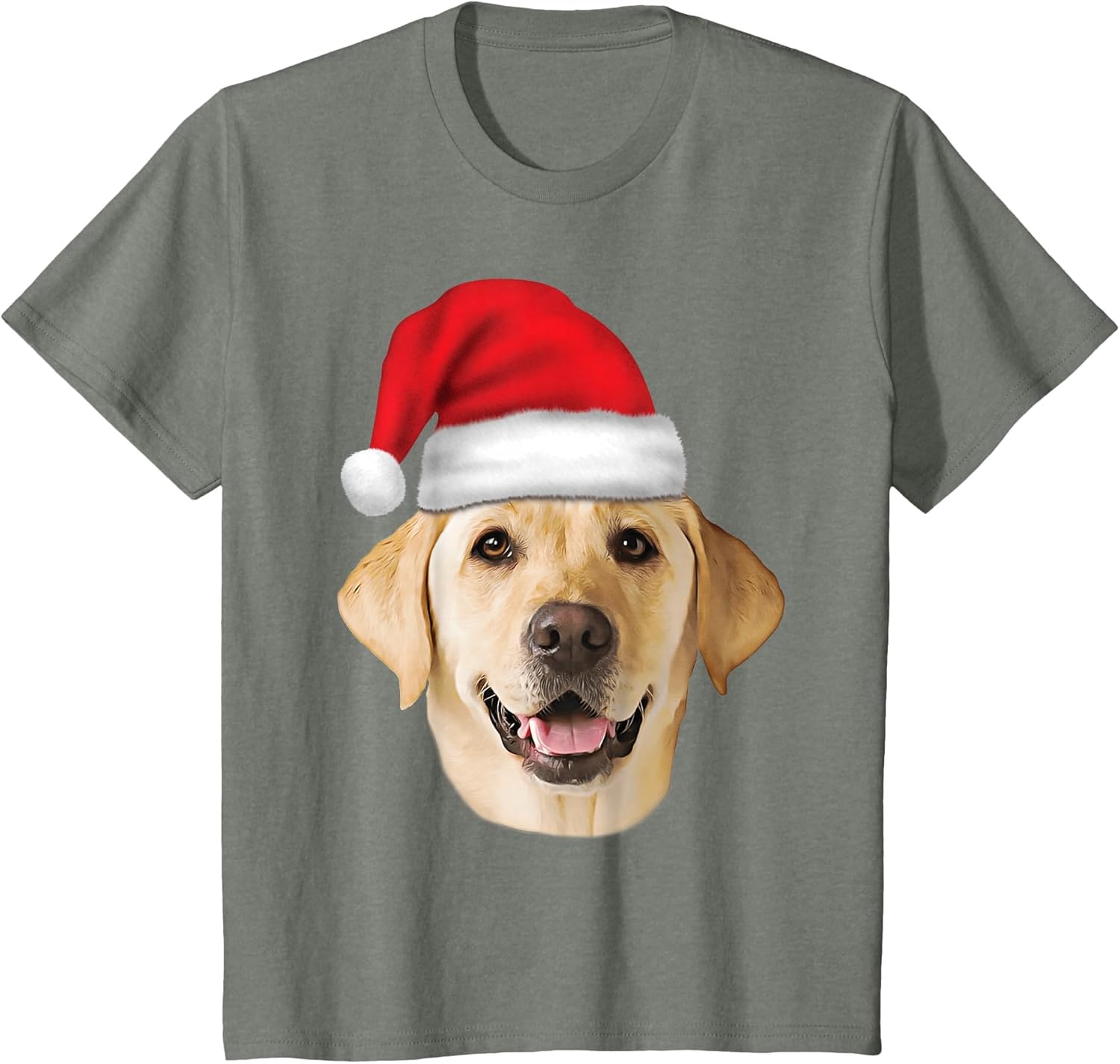 Santa Hat Yellow Lab Portrait Labrador Xmas Holiday