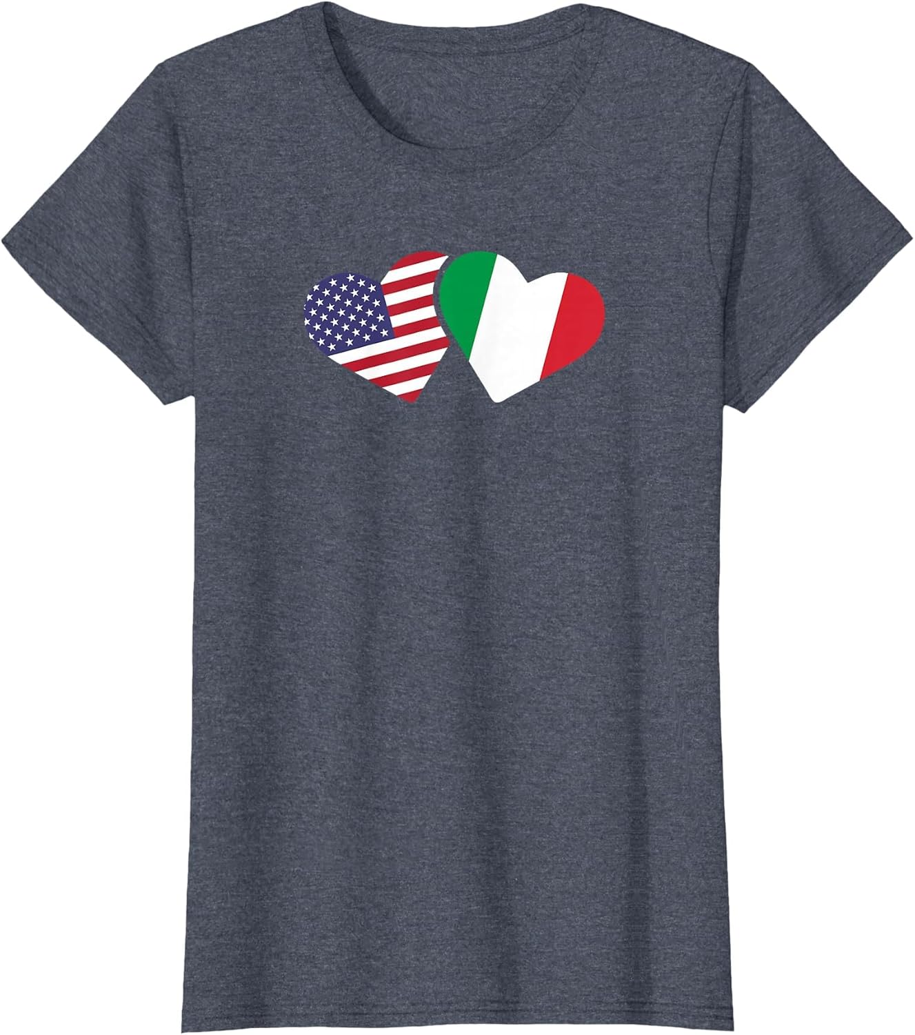 Italy USA Flag T Shirt Heart Italian American Love