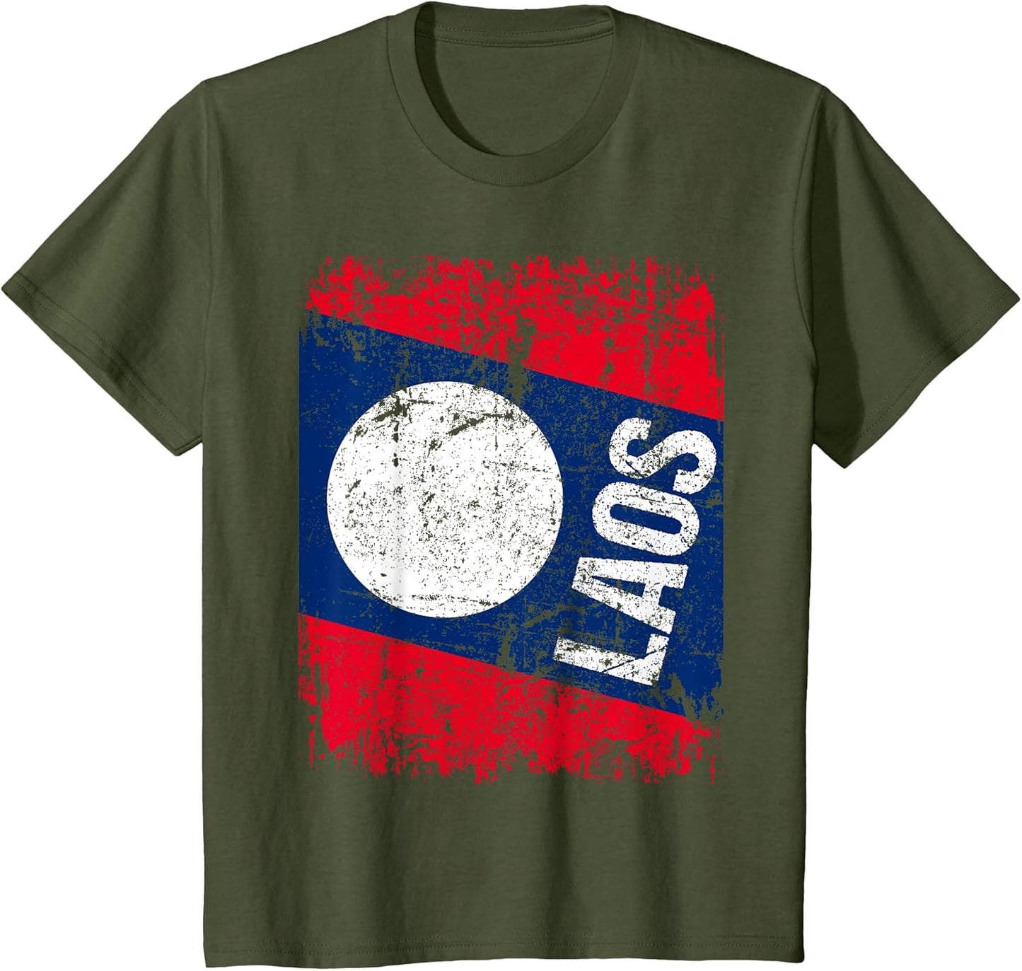 Laos Flag Vintage Distressed Laos