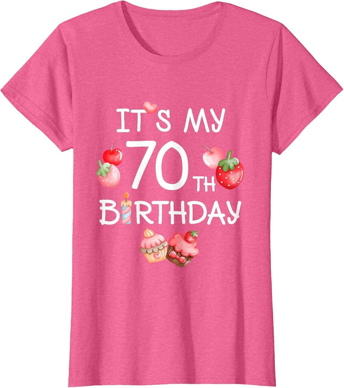 Its My 70th Birthday Cute Strawberry Cherry 70 Year Old Girl