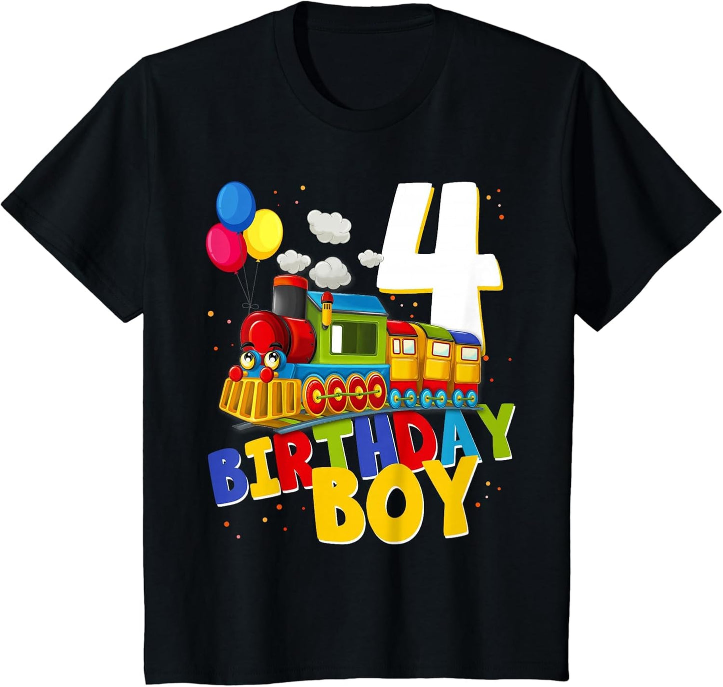4th Birthday Train Boys Girls 4 Years Old I'm Four Gift