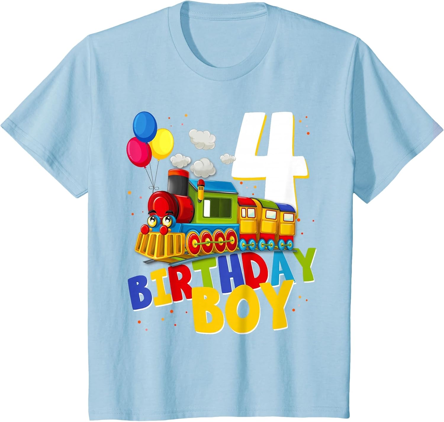 4th Birthday Train Boys Girls 4 Years Old I'm Four Gift