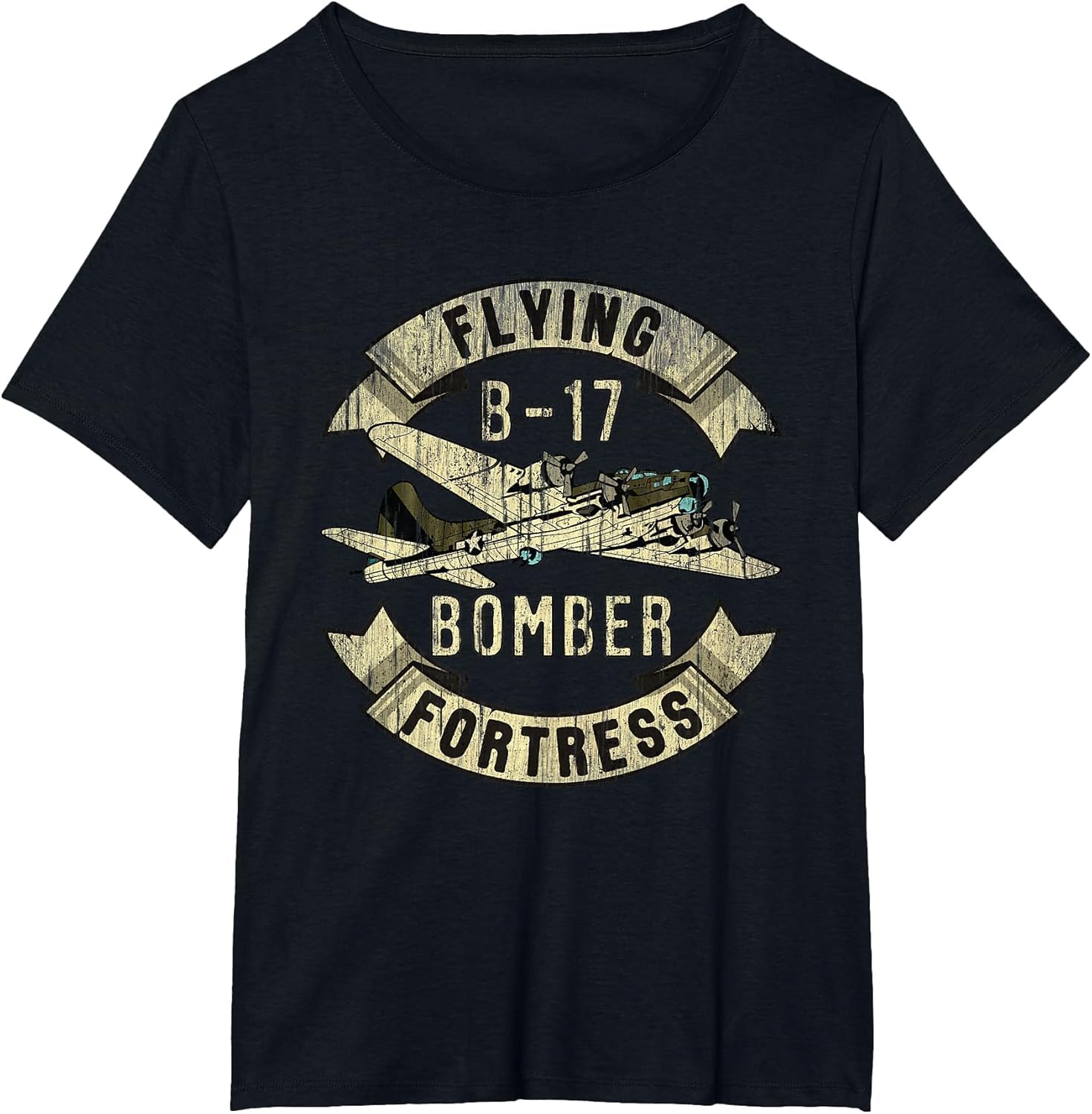 Vintage B-17 Bomber WW2 Plane Aviation Airplane Shirt Grunge