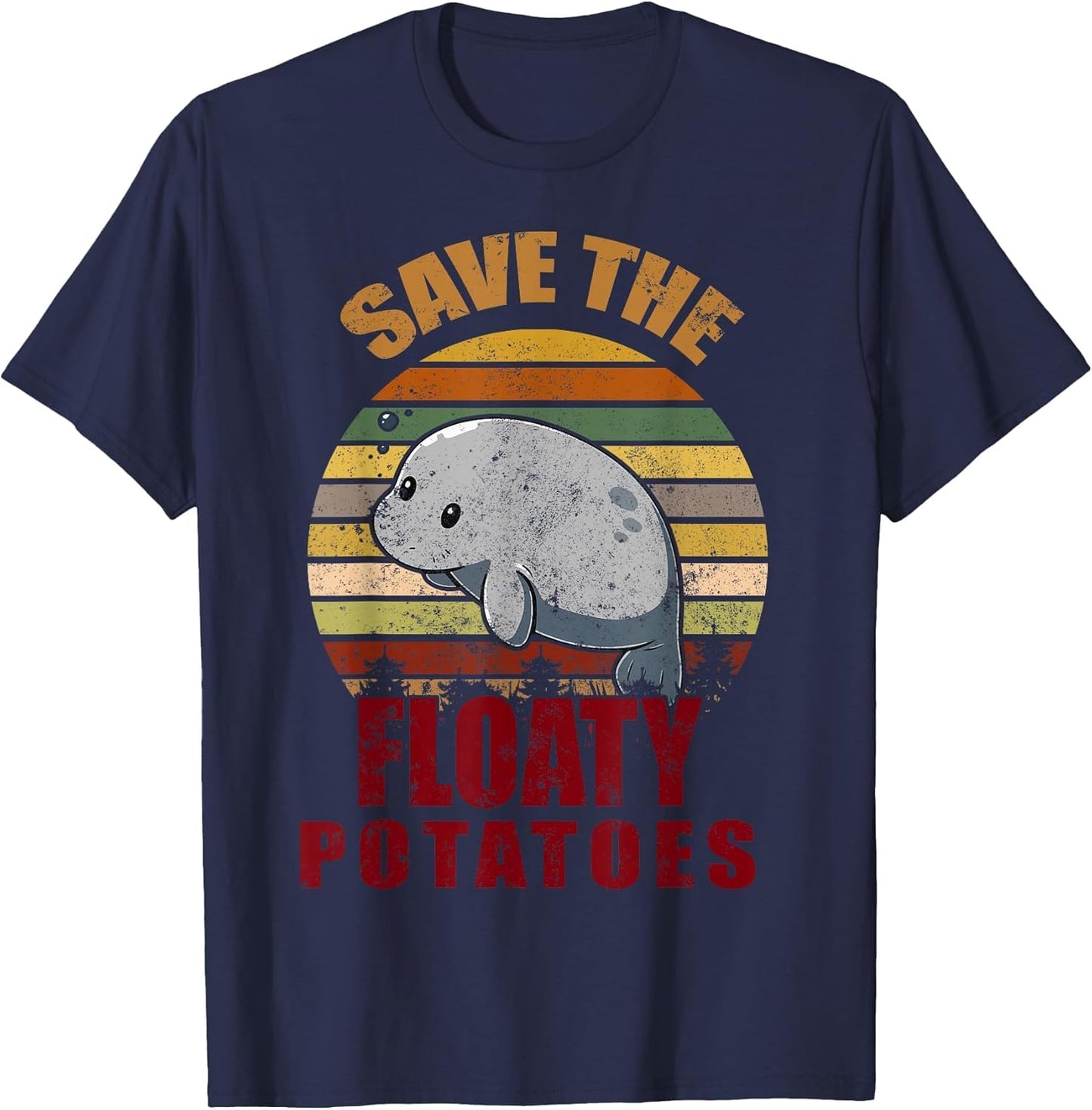 Save The Floaty Potatoes Retro Vintage Sunset