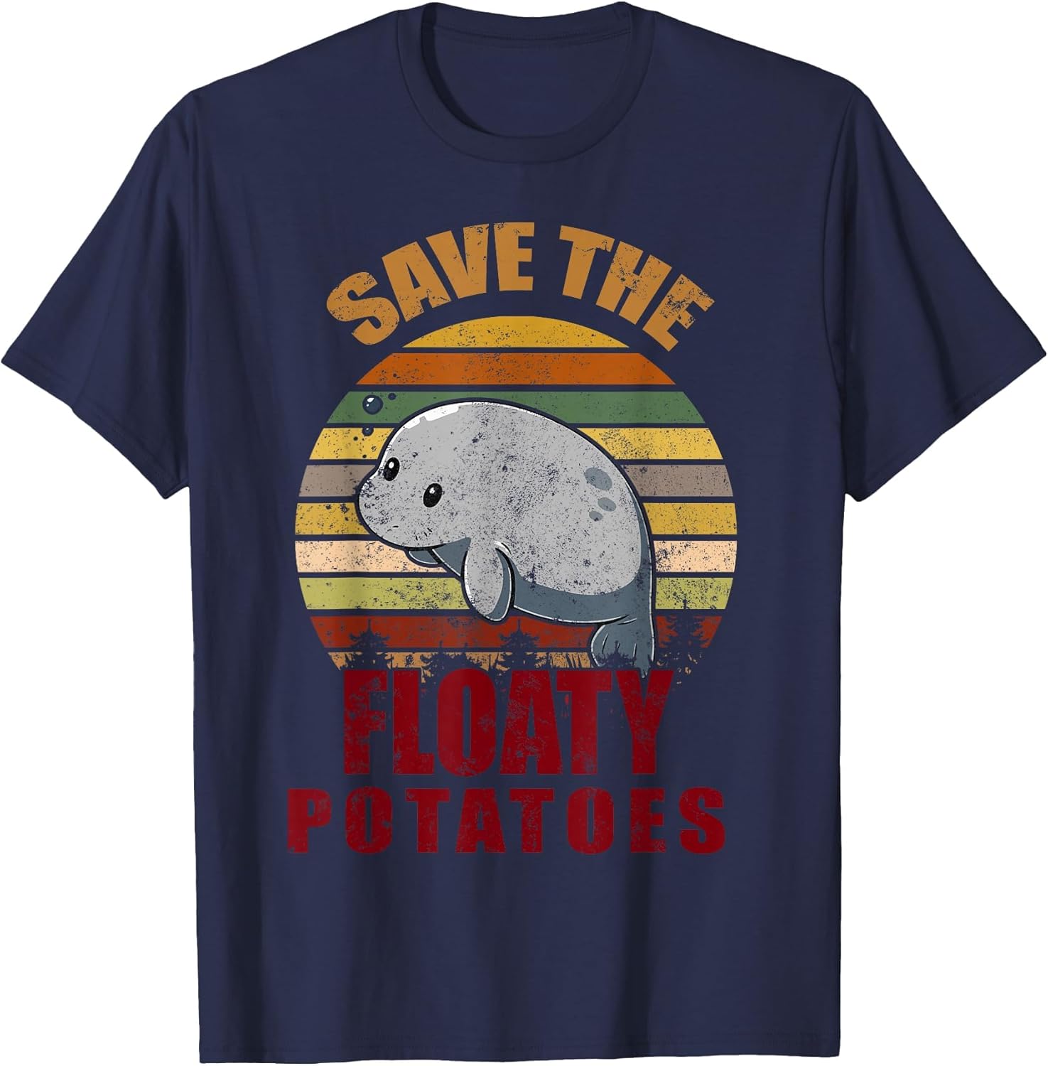 Save The Floaty Potatoes Retro Vintage Sunset