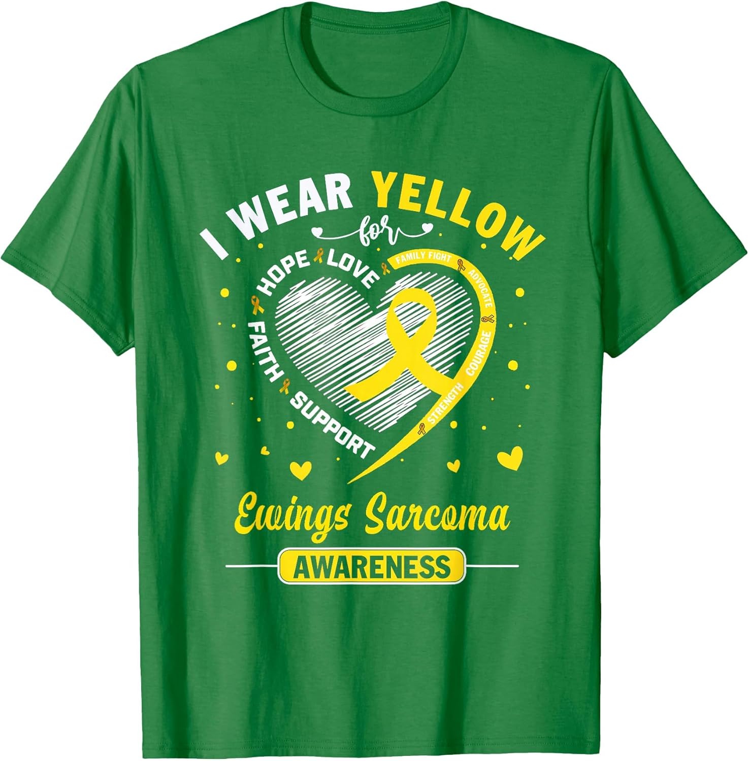 I Wear Yellow for Ewings Sarcoma Awareness Ribbon