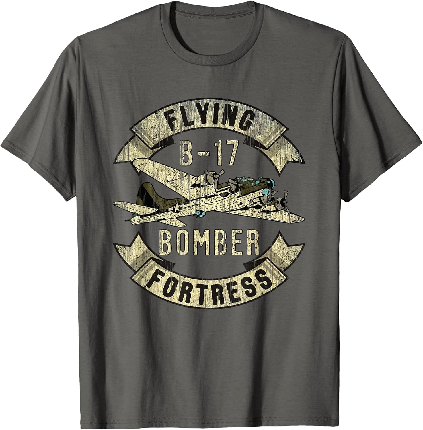 Vintage B-17 Bomber WW2 Plane Aviation Airplane Shirt Grunge