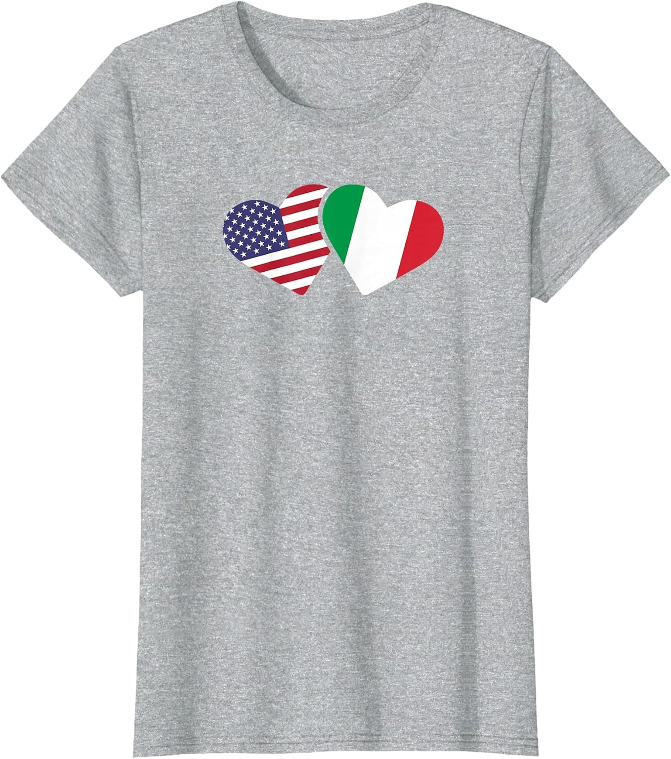 Italy USA Flag T Shirt Heart Italian American Love