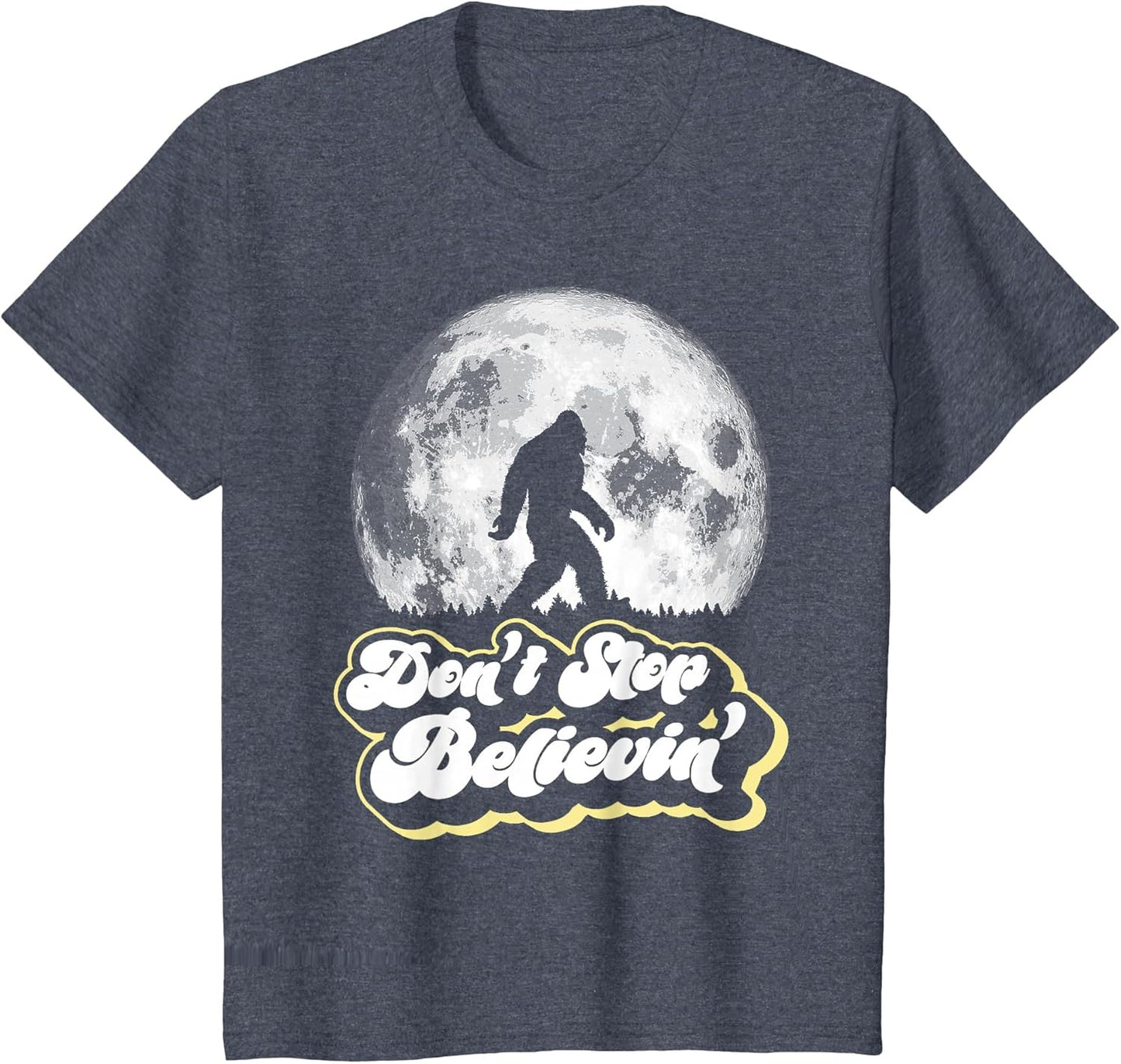 Don't Stop Believin'! Bigfoot Retro Full Moon & Trees