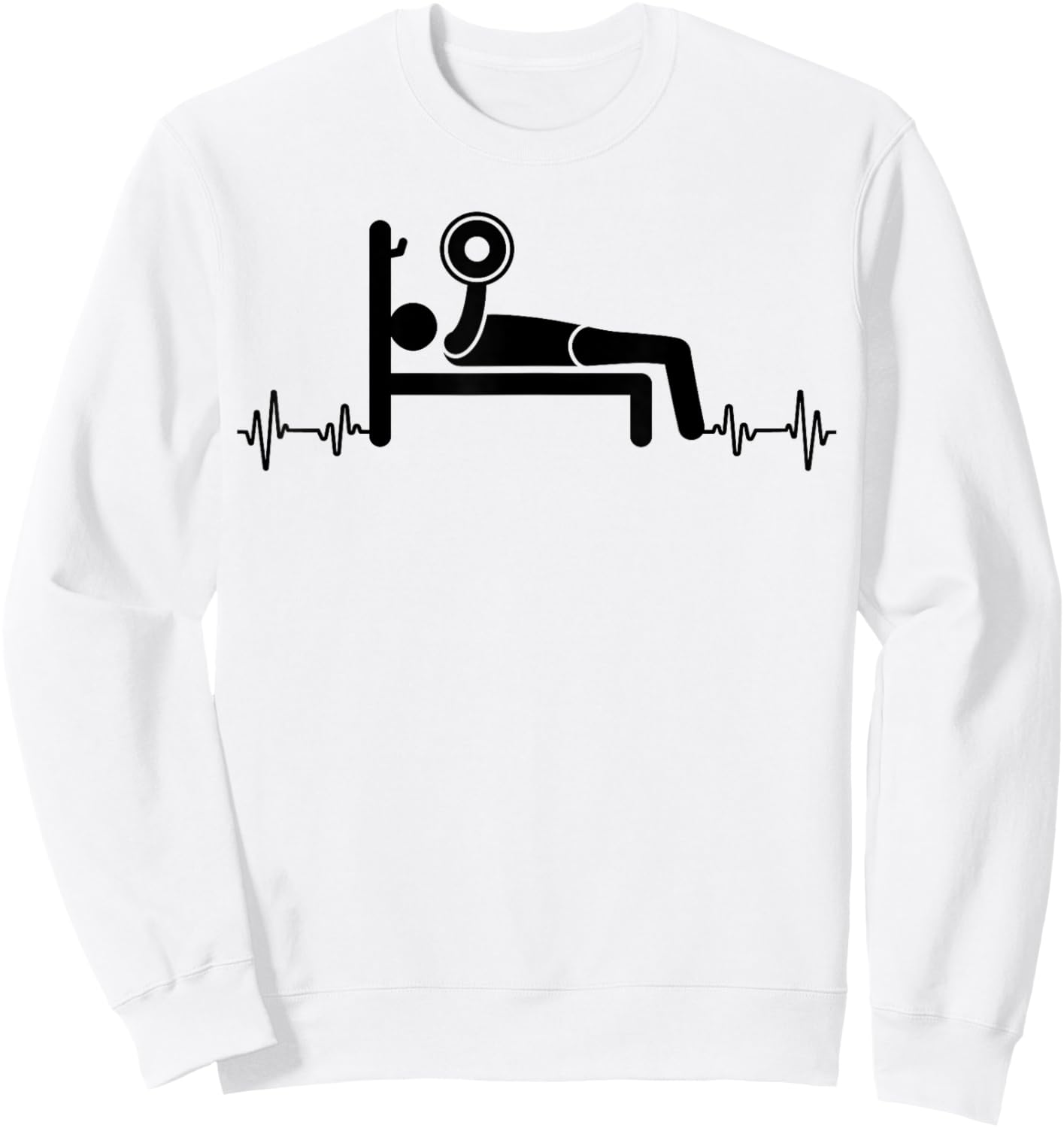 Bench Press Bar Weights Workout Gym Weightlifting Funny Sweatshirt - Sweatshirt | White