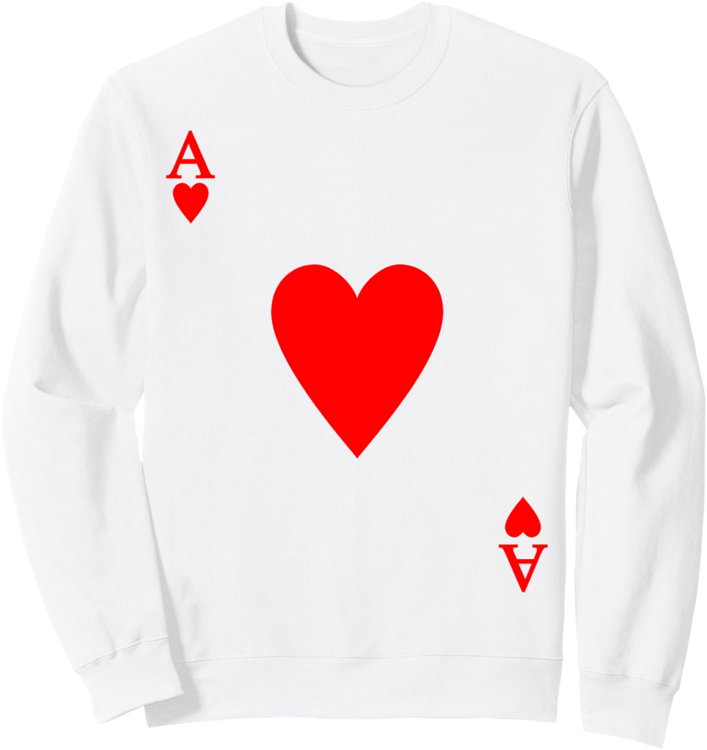 Ace of Hearts Funny Halloween Card Costume Sweatshirt - Sweatshirt | White