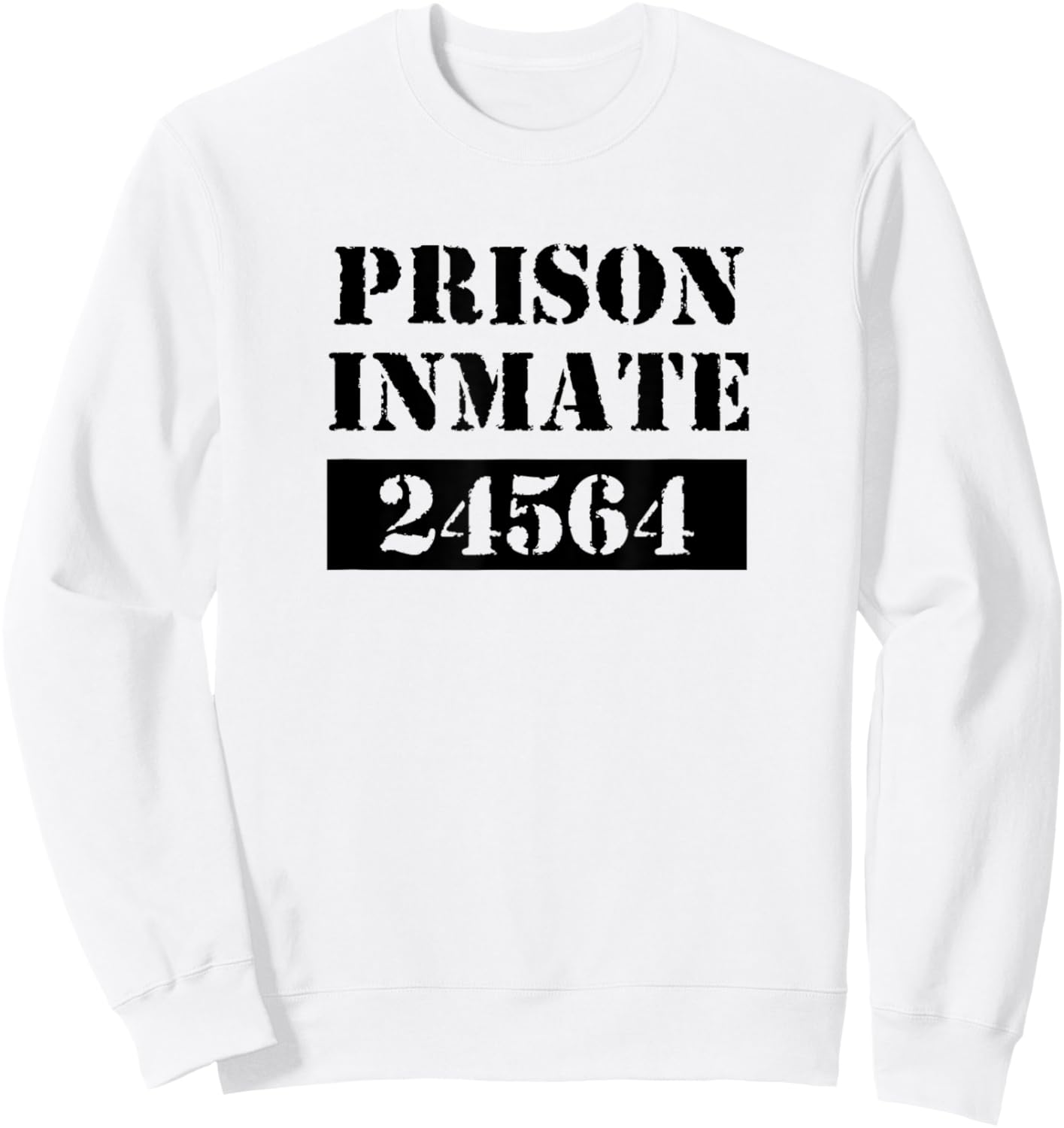 Prisoner Costume Orange Prison Uniform Halloween Jail Inmate Sweatshirt - Sweatshirt | White