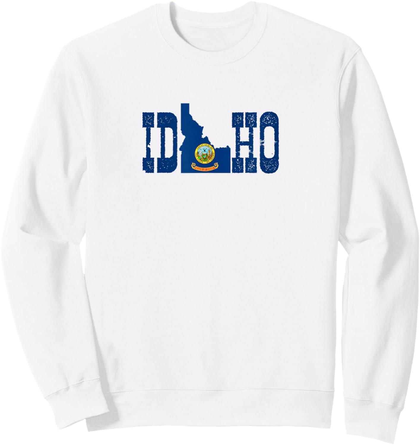 Idaho State and Idaho Flag with Pride for Idaho Sweatshirt - Sweatshirt | White