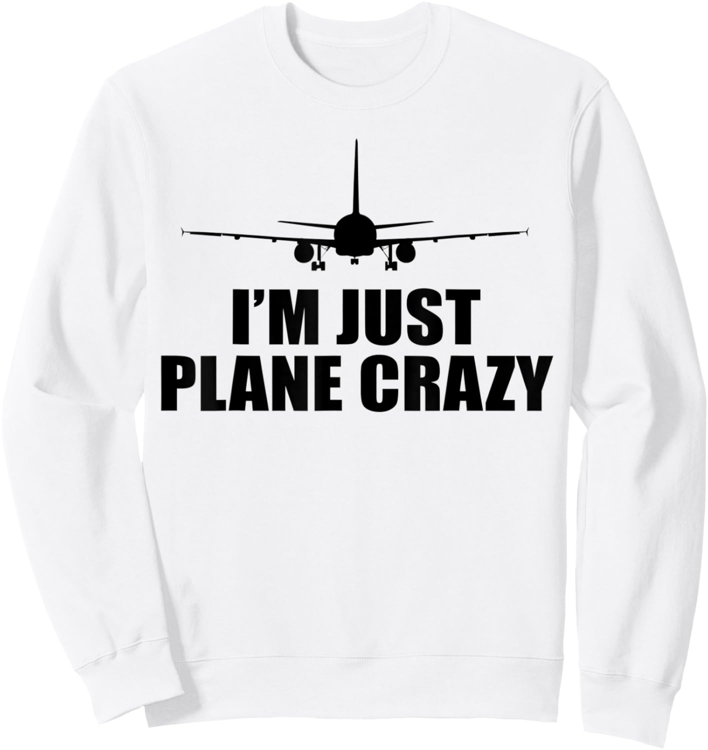 I'M JUST PLANE CRAZY Funny Airplane Pilot Meme Sweatshirt - Sweatshirt | White