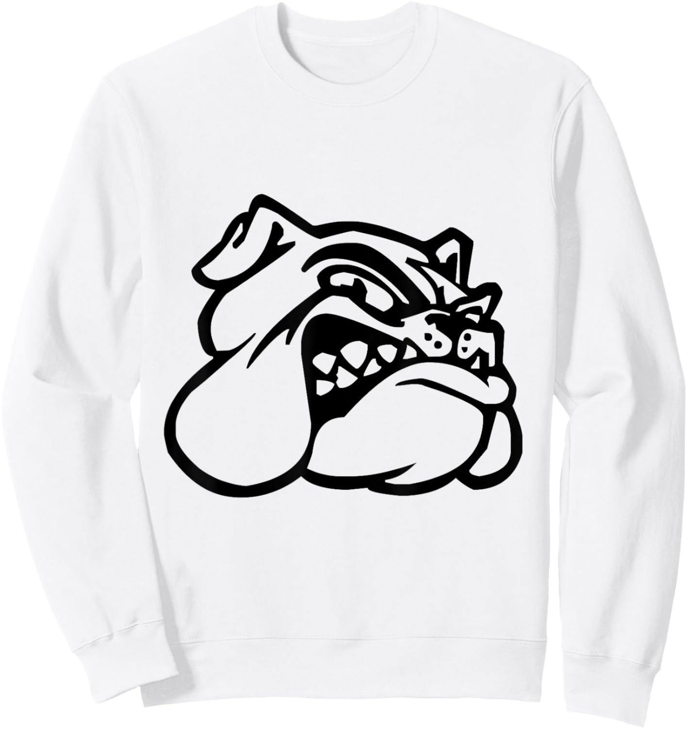 Growling Bulldog Sweatshirt - Sweatshirt | White