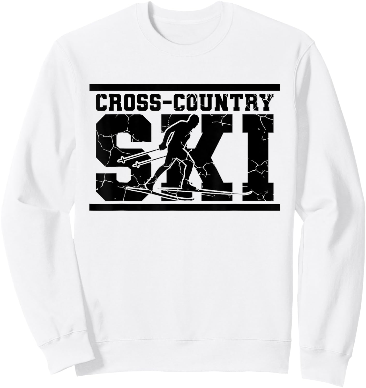 Retro Graphic Cross Country Skiing Winter Sports Biathlon Sweatshirt - Sweatshirt | White
