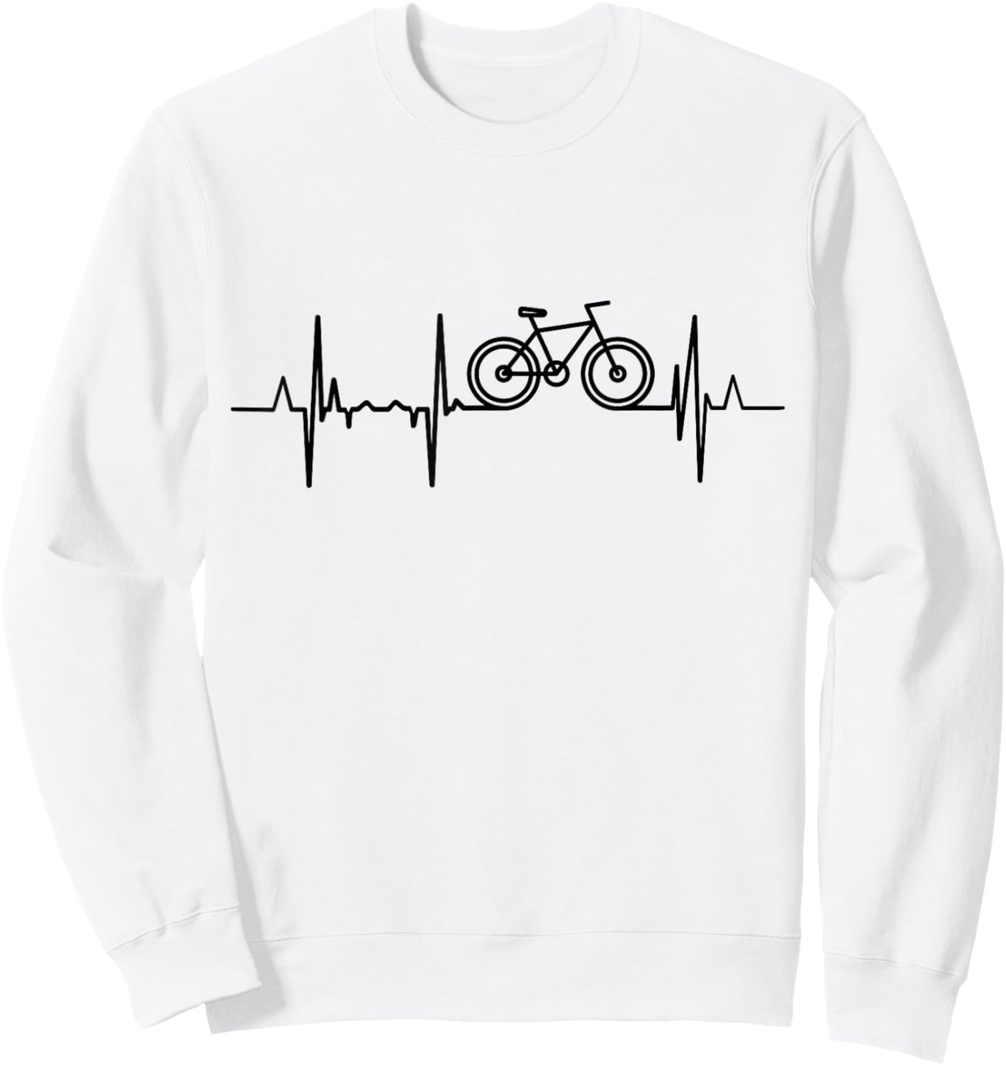 Racing Bicycle Heartbeat Cycling Pulse Line Biker Sweatshirt - Sweatshirt | White
